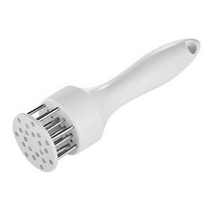 不銹鋼鬆肉針 按壓斷筋器 料理針 醃肉必備, 1個, BN1201-不鏽鋼鬆肉器-白色16針