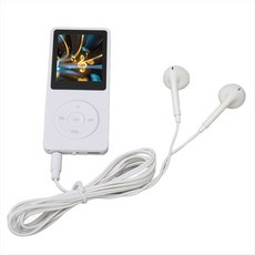 음악 플레이어 지원 녹음 64GB 확장 가능한 휴대용 MP3 MP4 플레이어 1.8in 화면 여행용 30시간 재생, 하얀색, 하얀색
