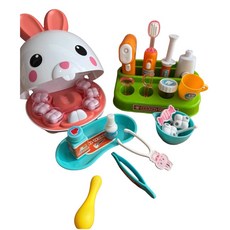 BOWA 寵物牙醫家家酒玩具 兔兔款, 兔兔款牙醫(配件31PCS