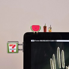 치유 램프 브랜드 장식품 작업은 장식 데스크탑 액세서리 유물을 화면 모니터 안정시킵니다., 1, N. 발광 간판 + 오이 부자 + 음료 2잔