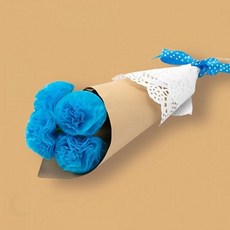 수제 페이퍼플라워 부케 만들기 세트 졸업 축하 선물용 블루 컬러 DIY 공예 키트, 상세페이지 참조