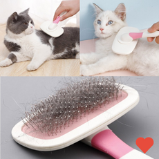 반려동물용품 반려동물 엉킨 털 제거 브러쉬, 소, 핑크