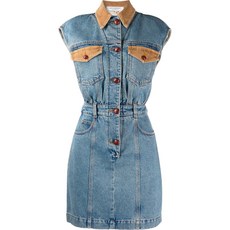 필로소피디로렌조세라피니 콘트라스트 패널 데님 드레스