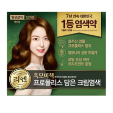 리엔 흑모비책 프로폴리스 담은 크림 염색제 새치용 12회분, Brown계열(밝은갈색), 2개
