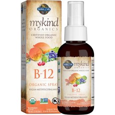 Garden of Life Mykind B-12噴霧 覆盆莓, 58ml, 1個