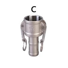 304 316 스테인레스 1/2 BSP 암 수 캠록 피팅 어댑터 바브 호스 펌프용 빠른 분리, 02 304 Stainless, 02 2-1/2", 03 Type C