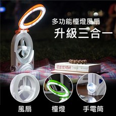 停電專用 羅蜜歐24 1 LED充插電三合一照明燈/風扇/檯燈 EF-0403, 橘色
