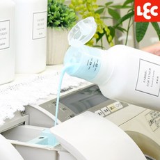 LEC 대용량 원터치 계량 세척 세제통 리필용기, 화이트, 2개