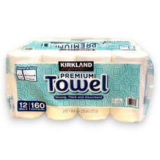 Kirkland Signature 科克蘭廚房紙巾12捲，超強吸水，廚房清潔必備, 12個裝, 1套