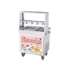 炒冰機 炒酸奶機 商用厚切奶塊設備 擺攤單雙鍋炒冰淇淋捲機, 1個, FIC,1D6CD單壓單鍋