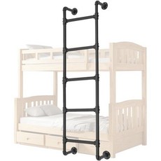 가구용 이층침대 사다리 가정용 로프트 전용 다락방 대학 기숙사 벽걸이 검은색 철제 내구성 교체용, 60 in