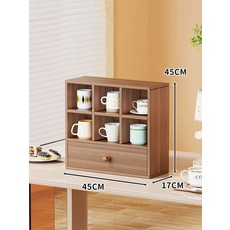 벽걸이 엔틱 장식장 진열대 다도 진열장 전시용 다기장, 월넛 45 x 45 서랍