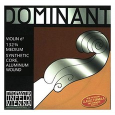 Thomastik-Infeld Dominant 바이올린 D 스트링 4/4 사이즈 중간 텐션 - 132 - 합성 코어 알루미늄 와운드 - 투명하고 균형 잡힌 톤 - 바이올린, 3/4 Size