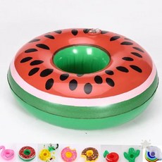 수박 튜브 원형 물놀이용 과일무늬 풀장 도넛링 여름 수영용품, 1개, 08-컵튜브-무지개