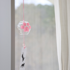 무둥 후우링 도어벨 문종 현관종 풍경종, 8.고양이발-핑크색