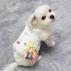 복주머니 배자 인견 강아지한복 고양이, 1개, 화이트