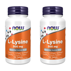 NOW Foods 左旋離胺酸素食錠 500mg, 100錠, 2罐