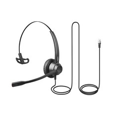 EAGATON 온 X1 사무실용 유선 헤드셋 마이크가 있는 노이즈 캔슬링 통신 콜 센터 리셉션 원격 작업 및 학생을 위한 모노/듀얼 경량 디자인, RJ9, 모노