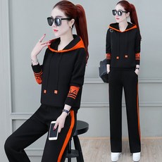 春秋運動套裝女 韓版連帽衛衣兩件套 寬鬆顯瘦 休閒減齡穿搭 韓系網紅力推 b0114