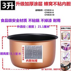 半球 電飯煲內膽 特厚不粘配件, 1個, 2升（寬18.5 高10.8）,【粘鍋】毛坯內膽