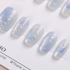 手工製作漸變魚尾穿戴甲, 1個, B13款 藍色魚尾,S, B13款, 藍色魚尾