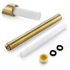 4\" Showerhead Extension Arm w/PP Filter Cartridge 4 Inch 304 Stainless Steel Chrome Shower Extend, 20.3cm(8인치) 브러시드 골드, 1