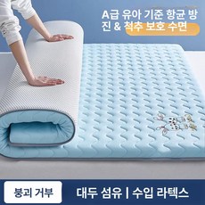 메모리폼 토퍼 손님용 매트리스 6 자취 바닥 10cm 침대 바닥매트리스, 블루-귀여운 토끼, 80x190cm, 1cm