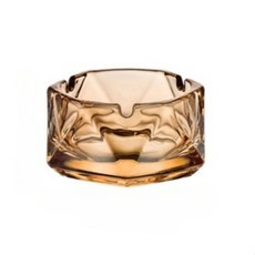 鍍金邊煙灰缸 時尚多面切割設計 耐高溫易清潔, 六棱形琥珀款煙灰缸, 1個
