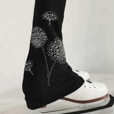 피겨 연습복 큐빅 트레이닝복 무대 팬츠, 1개, 민들레 다이아몬드 JB124