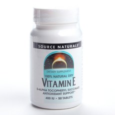 SOURCE NATURALS 維他命E錠 400IU, 1入, 50顆