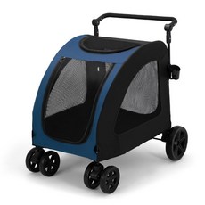 貓的生活工坊 大型寵物推車 狗推車貓推車 可折疊寵物推車 50公斤以下寵物用 SP100, 藍色, 1個