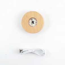 하바리움 원목 무드등 LED 코스터 원목 받침대, 유선_중