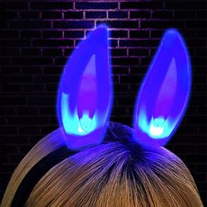 반짝 머리띠 LED 야광 토끼 곰돌이 파티 행사 콘서트용, 2LED머리띠-캣-랜덤, 1개