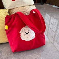 마녀잡화점 귀여운 자수 나일론 쇼퍼백 여성 데일리 에코백 가벼운 대용량 가방