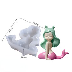 실리콘 몰드 슬리핑 쉘 인어 양초 금형 DIY 인체 만들기 비누 캘리 수지 선물 공예 용품 홈 데코, [02] Mermaid B, 1개