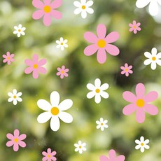 다람앤토리 물로 붙이는 스티커 유리창시트 무점착 인테리어 재사용스티커 예쁜플라워, 옵션A