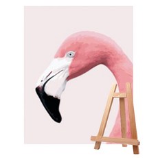 Living Duo DIY簡單名畫油畫繪製組 中型 40*50+中型畫架, A-188紅鶴