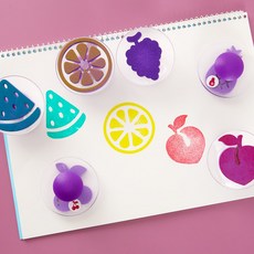 캐스비 아트스쿨 점보 스탬프 도장 찍기 놀이 Arts and Crafts Giant Stampers Easy to Hold Foam Stamps for Kids, 과일, 1개