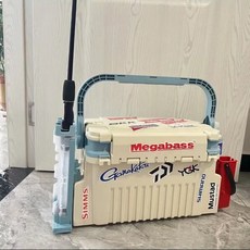 홍시로직 태클박스 하드테클박스 낚시용품 에기테클박스, 12L 대형 완비 베이지+로드홀더2+컵홀더