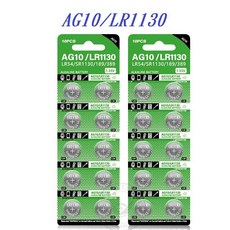 電池 364A/LR621/LR41/L736F/LR626/377/371A/LR921/LR69 LR1130, 1個, AG10(LR1130/LR54)