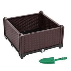 신흥클라스 조립식 텃밭 화분 + 모종삽 세트, 브라운 + 블랙, 1개