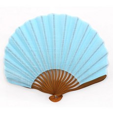 박씨사방 G 파스텔반달 모시 접이식부채, 하늘, 1개