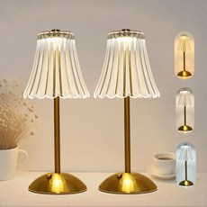 LCZYUYU 크리스탈 테이블 램프 터치 컨트롤이 가능한 5000mAh 충전식 3가지 색상 온도 희미한 밝기 침실 주방 야외용 매트 알루미늄 조명 레트로 골든 대형 2Pc, Retro Golden, Large-2Pc