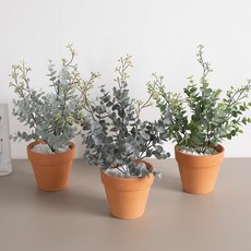 그린 인테리어 DIY 세트 조화 녹색식물 액자 화분 화병 캔버스 장식 카페 2, 11.유카리화분 35cm (DIY)-그린, 1개