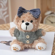 부드러운 촉감 미니 인형 가방 장식 귀여운 쿠키 곰 인형 장식 가방 장식 귀여운 인형 장식 캐릭터 키링, 알몸의 물건, 황갈색 스웨터 일