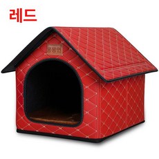 따뜻한 애견 A 하우스 길고양이 야외 1개 브링고, L 12.5kg 이내 권장, 레드포인티드하우스프리스펀지패드