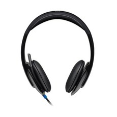Logitech 羅技 H540 USB 水晶般清澈音質 柔軟的皮革墊料 耳機麥克風 台灣公司貨, 黑色