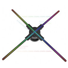 拾光優選好物 裸眼3D全息風扇屏 立體懸浮投影儀 空氣成像燈 旋轉光子扇 廣告機, 官方旗艦 正品保證,清-標準版-42cm【免費定制logo】