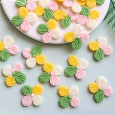 파스텔 네잎 꽃 플라워 초콜릿 케이크 디저트 데코 장식 60개입, 옵션 08