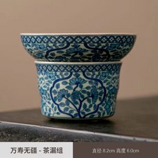 繁花似锦-茶漏组 描金珐琅彩茶濾, 1個, 万寿无疆-茶漏